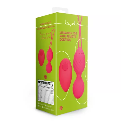 LOVELINE – Távirányítós vibrációs tojás, újratölthető, eperpiros