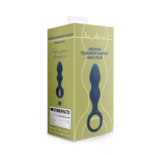 LOVELINE – Csepp alakú anál plug, közepes, kék