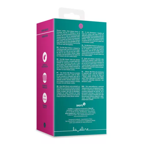 LOVELINE - Mini Wand vibrációs masszírozó, 7 rezgésmód, újratölthető, óceánkék