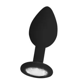   OUCH! – Szilikon anál plug díszkristállyal, általános méret, fekete, 7 cm