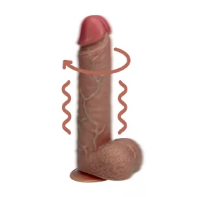   REALROCK – Vibráló és forgó dildó tapadókoronggal, újratölthető, 20,5 cm