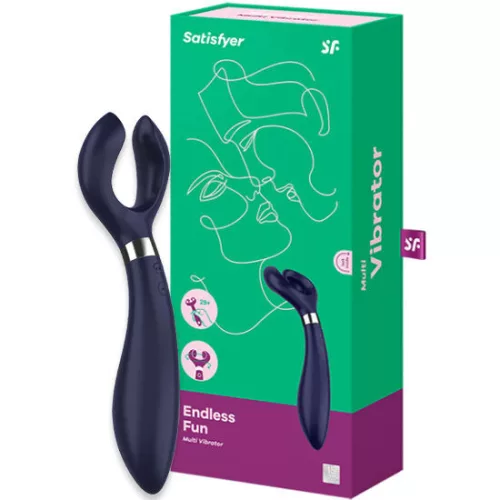 SATISFYER - Endless Fun újratölthető, multifunkciós párvibrátor, kék