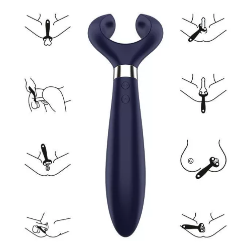 SATISFYER - Endless Fun újratölthető, multifunkciós párvibrátor, kék