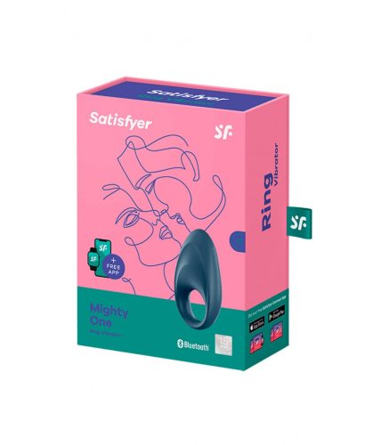 SATISFYER - Mighty One okos vibrációs péniszgyűrű, újratölthető, kék