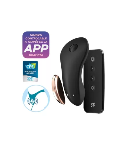 SATISFYER – Little Secret bugyiba rögzíthető  vibrátor távirányítóval és appvezérléssel, újratölthető