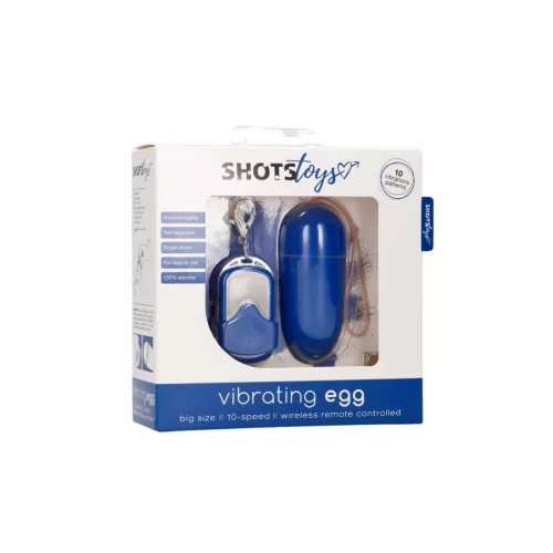SHOTS TOYS – Távirányítós vibrációs tojás 10 fokozattal, kék