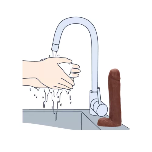S-LINE – Péniszes szappan herékkel, 18 cm, barna