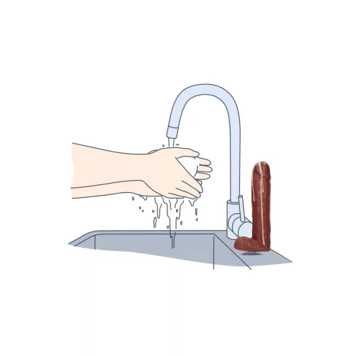 S-LINE – Péniszes szappan herékkel és ondócseppel, 18 cm, barna