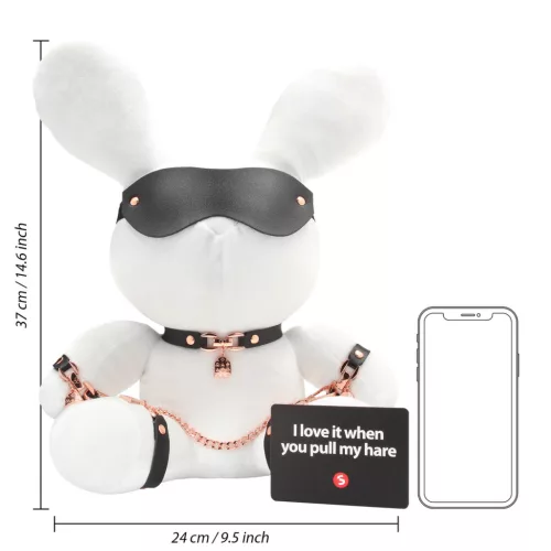 S-LINE – Bondage plüss nyuszi, fehér, bársony