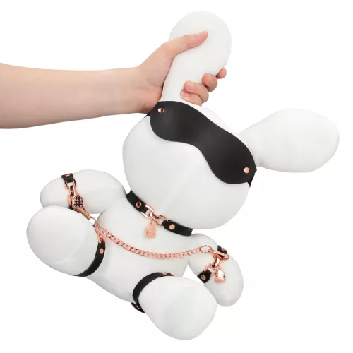 S-LINE – Bondage plüss nyuszi, fehér, bársony