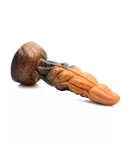 CREATURE COCKS - Ravager textúrált szilikon dildó, 20cm, narancs