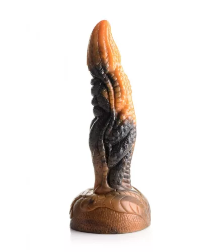 CREATURE COCKS - Ravager textúrált szilikon dildó, 20cm, narancs