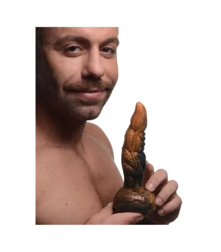 CREATURE COCKS - Ravager textúrált szilikon dildó, 20cm, narancs